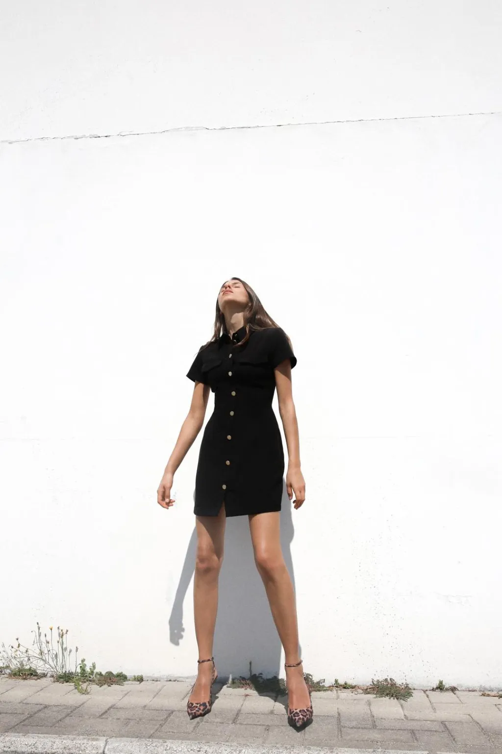 Hot VESTIDO CORTO BOTONES DORADOS Mujer Vestidos