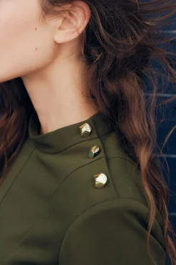 Sale VESTIDO CORTO BOTONES DORADOS HOMBRO Mujer Vestidos