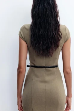 Discount VESTIDO CORTO CINTURÓN Mujer Vestidos