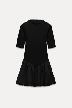 Best VESTIDO CORTO COMBINADO POPELÍN Mujer Vestidos