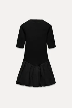 Best VESTIDO CORTO COMBINADO POPELÍN Mujer Vestidos