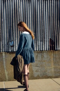 Hot VESTIDO CORTO CUELLO BOBO Mujer Vestidos