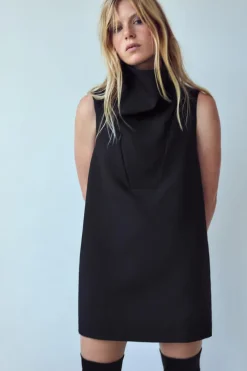 Fashion VESTIDO CORTO CUELLO ENVOLVENTE Mujer Vestidos