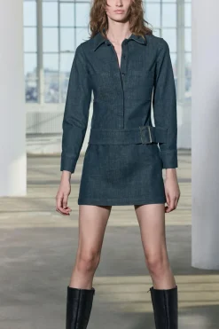 Outlet VESTIDO CORTO DENIM ZW COLLECTION Mujer Vestidos