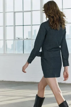 Outlet VESTIDO CORTO DENIM ZW COLLECTION Mujer Vestidos