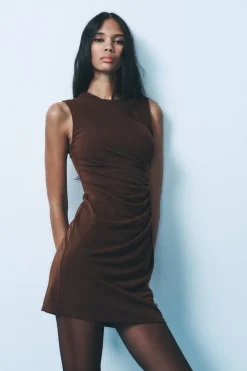 Best VESTIDO CORTO DRAPEADO Mujer Vestidos