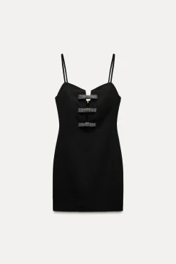 Clearance VESTIDO CORTO LAZOS BRILLOS Mujer Vestidos