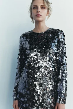 New VESTIDO CORTO LENTEJUELAS Mujer Vestidos