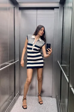 Fashion VESTIDO CORTO PUNTO CORTADO Mujer Vestidos