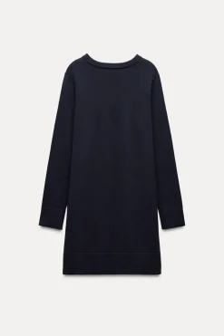 Discount VESTIDO CORTO PUNTO LISO Mujer Vestidos|Cárdigan / Jerséis