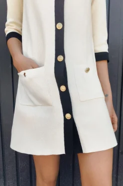 Discount VESTIDO CORTO PUNTO MANGA FRANCESA Mujer Vestidos|Cárdigan / Jerséis