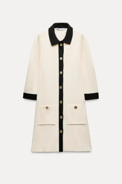 Discount VESTIDO CORTO PUNTO MANGA FRANCESA Mujer Vestidos|Cárdigan / Jerséis