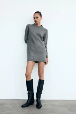 Clearance VESTIDO CORTO PUNTO SOFT Mujer Vestidos|Cárdigan / Jerséis