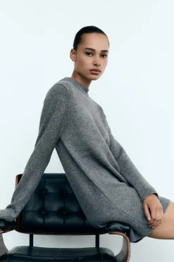 Clearance VESTIDO CORTO PUNTO SOFT Mujer Vestidos|Cárdigan / Jerséis