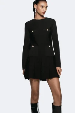 Outlet VESTIDO CORTO PUNTO TABLAS Mujer Vestidos|Cárdigan / Jerséis