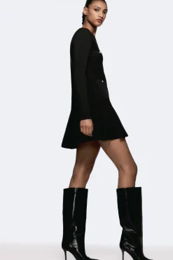 Outlet VESTIDO CORTO PUNTO TABLAS Mujer Vestidos|Cárdigan / Jerséis