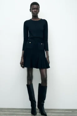 New VESTIDO CORTO PUNTO TABLAS Mujer Vestidos|Cárdigan / Jerséis