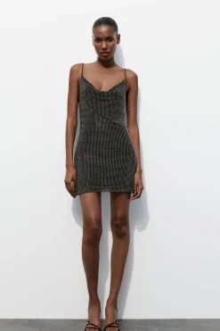 Fashion VESTIDO CORTO TUL BRILLOS Mujer Vestidos