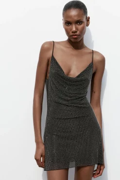 Fashion VESTIDO CORTO TUL BRILLOS Mujer Vestidos