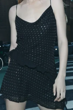 Sale VESTIDO CORTO VOLANTES BRILLOS Mujer Vestidos