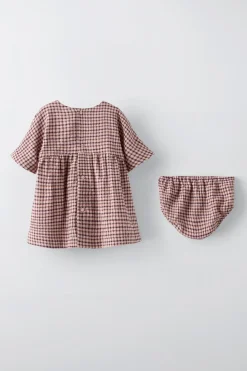 Niños ZARA 6 - 18 Meses·Vestidos / Monos<VESTIDO CUADROS
