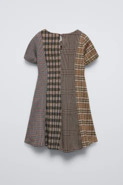 Niños ZARA 6 - 14 Años·Vestidos / Monos<VESTIDO CUADROS COMBINADOS
