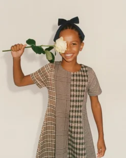 Niños ZARA 6 - 14 Años·Vestidos / Monos<VESTIDO CUADROS COMBINADOS