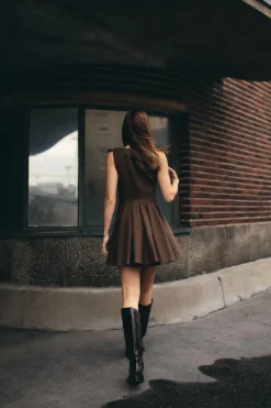 Best VESTIDO CUADROS LAZOS Mujer Vestidos