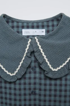 Niños ZARA 6 - 14 Años·Vestidos / Monos<VESTIDO CUELLO BOBO CUADROS