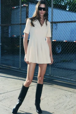 Fashion VESTIDO CUELLO POLO PESPUNTES ZW COLLECTION Mujer Vestidos