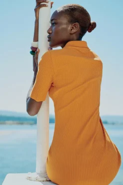 Clearance VESTIDO CUELLO POLO RIB BOTONES Mujer Vestidos