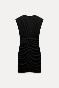 New VESTIDO CUT OUT DRAPEADO HOMBRERAS Mujer Vestidos