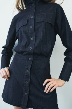 Sale VESTIDO DENIM BOLSILLOS ZW COLLECTION Mujer Vestidos