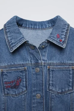 Niños ZARA 1½ - 6 Años·Vestidos / Petos|1½ - 6 Años·Jeans / Denim<VESTIDO DENIM BORDADOS