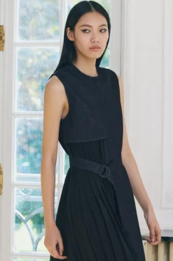 Outlet VESTIDO DENIM COMBINADO ZW COLLECTION Mujer Vestidos