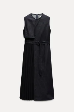 Outlet VESTIDO DENIM COMBINADO ZW COLLECTION Mujer Vestidos