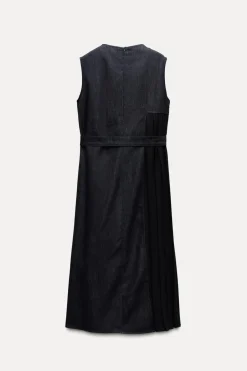 Outlet VESTIDO DENIM COMBINADO ZW COLLECTION Mujer Vestidos