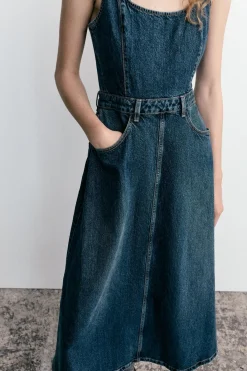 Best VESTIDO DENIM TRF Mujer Vestidos