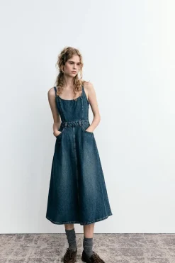 Best VESTIDO DENIM TRF Mujer Vestidos