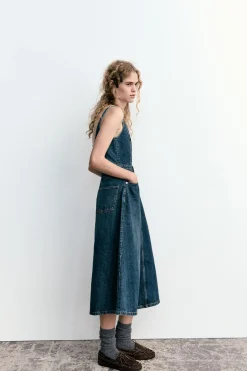 Best VESTIDO DENIM TRF Mujer Vestidos