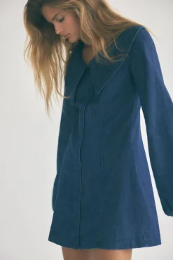 Best VESTIDO DENIM TRF CUELLO BOBO Mujer Vestidos