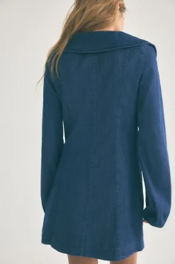 Best VESTIDO DENIM TRF CUELLO BOBO Mujer Vestidos