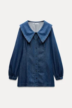 Best VESTIDO DENIM TRF CUELLO BOBO Mujer Vestidos