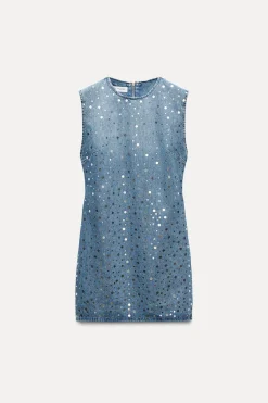 New VESTIDO DENIM TRF ESPEJOS Mujer Vestidos