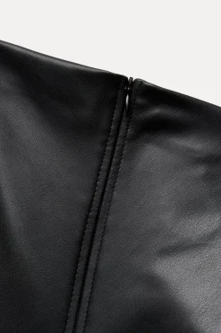 Fashion VESTIDO DRAPEADO EFECTO PIEL ZW COLLECTION Mujer Vestidos