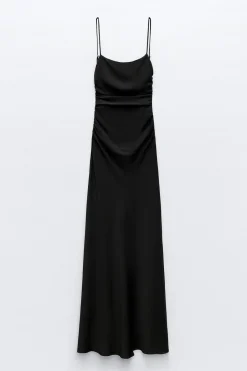 Fashion VESTIDO DRAPEADO ESPALDA DESCUBIERTA Mujer Vestidos