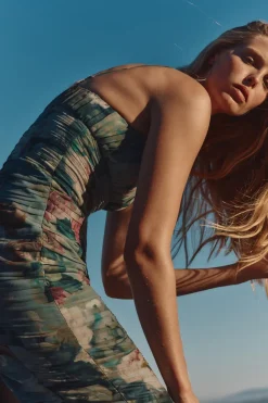 Sale VESTIDO DRAPEADO ESTAMPADO FLORAL Mujer Vestidos