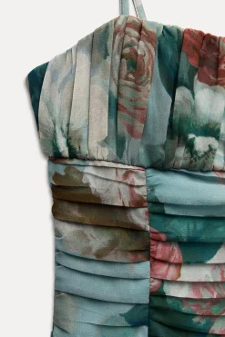 Sale VESTIDO DRAPEADO ESTAMPADO FLORAL Mujer Vestidos