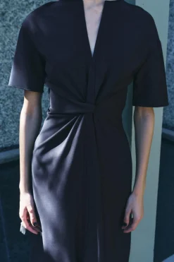 Fashion VESTIDO DRAPEADO MEZCLA LANA ZW COLLECTION Mujer Vestidos