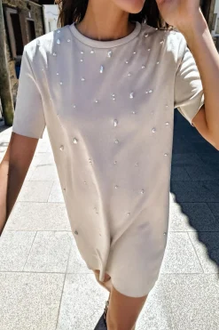 Sale VESTIDO EFECTO ANTE PERLAS Mujer Vestidos